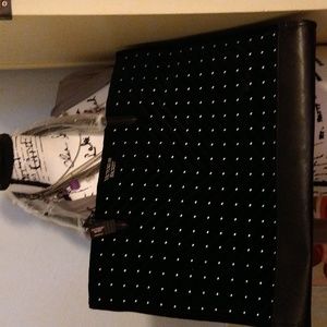 NWT Victoria's Secret Black Velvet Rhinestone Front. Velvet Back. Faux Leather B